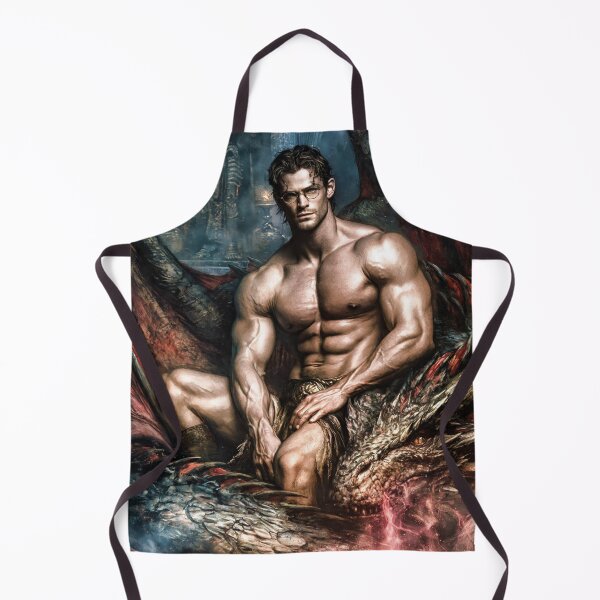 Item preview, Muscular Man with Glasses Seated on Dragon in Stone Hall designed and sold by JaimeLikes.