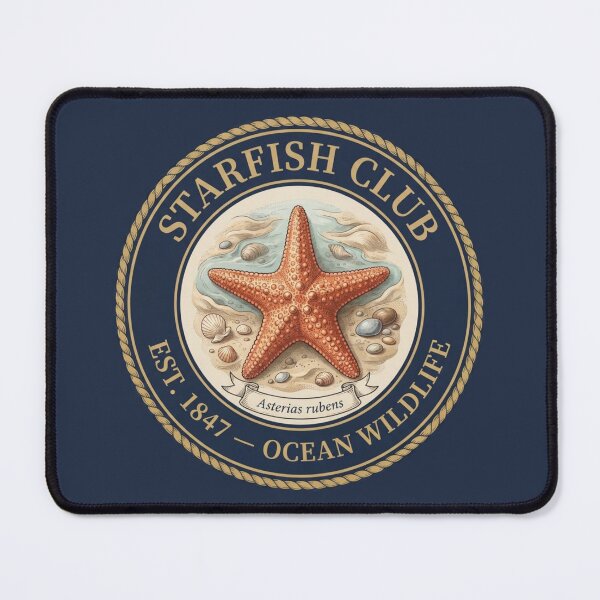 Item preview, Starfish Club Vintage Badge Ocean Wildlife Art designed and sold by CalmCapy Co.