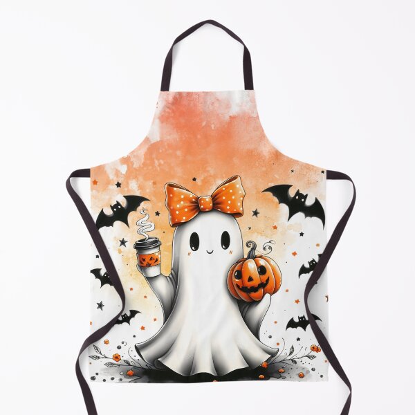 Item preview, Cute Halloween Ghost With Pumpkin designed and sold by EnviousPrints.
