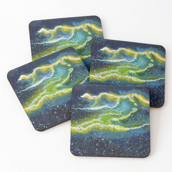 Item preview, Where Light Becomes Matter, Emerald Cosmic Watercolour designed and sold by ArithraStudio.