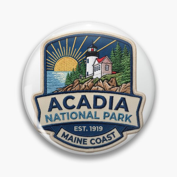 Item preview, Acadia National Park Maine Vintage Embroidered Hiking Patch designed and sold by LittleArij.