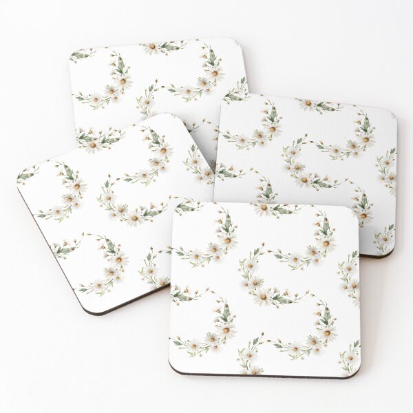 Item preview, Charming Watercolor Daisy Wreath Seamless Cottage Floral Pattern Design designed and sold by EL-Lebedenko.