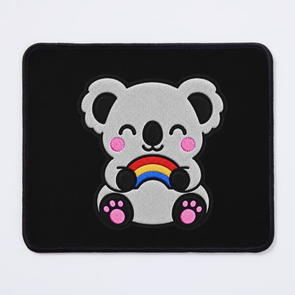 Item preview, Cute Koala Holding Rainbow Kawaii Embroidery Patch designed and sold by ColorSplash123.