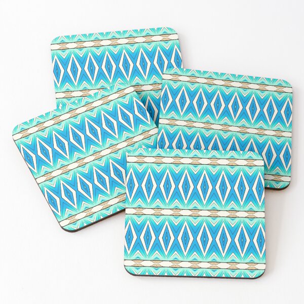 Item preview, Turquoise Geometric Tribal Pattern designed and sold by PoloPrintsUK.