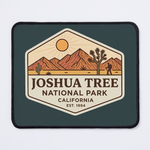 Item preview, Joshua Tree National Park California Retro Desert Hiker Badge designed and sold by LittleArij.