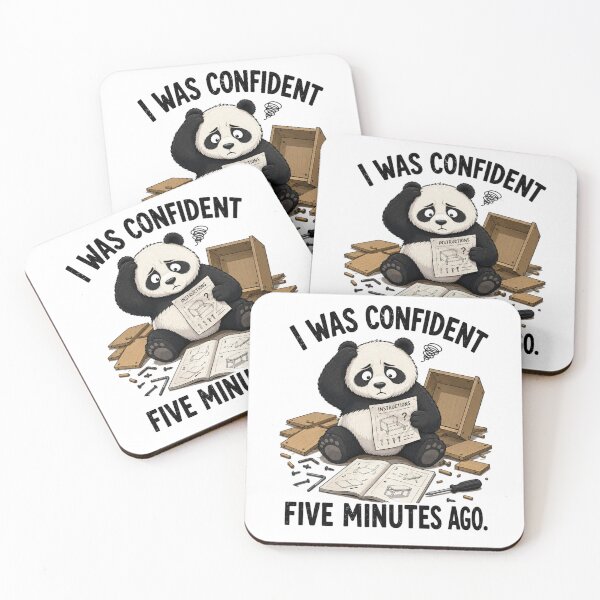 Item preview, I Was Confident Five Minutes Ago Funny Panda T-Shirt | Everyday Chaos Club designed and sold by Kiinaaa.
