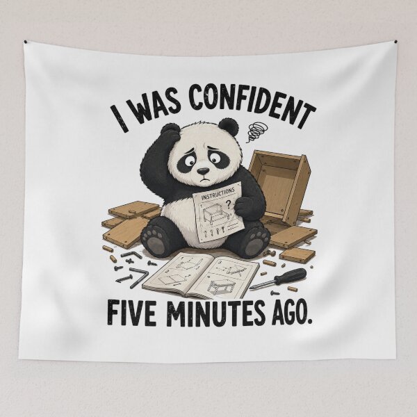 Item preview, I Was Confident Five Minutes Ago Funny Panda T-Shirt | Everyday Chaos Club designed and sold by Kiinaaa.