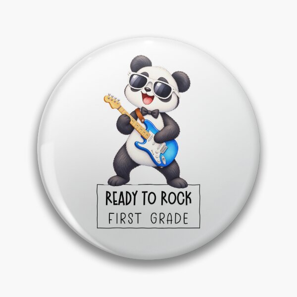 Item preview, Ready to Rock First Grade – Panda back-to-school gift designed and sold by Abenteuer Grundschule.