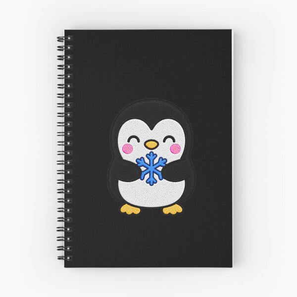 Item preview, Cute Penguin Holding Blue Snowflake Kawaii Embroidery Patch designed and sold by ColorSplash123.