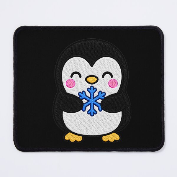 Item preview, Cute Penguin Holding Blue Snowflake Kawaii Embroidery Patch designed and sold by ColorSplash123.