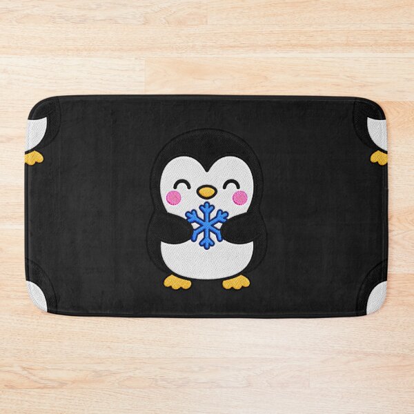 Item preview, Cute Penguin Holding Blue Snowflake Kawaii Embroidery Patch designed and sold by ColorSplash123.