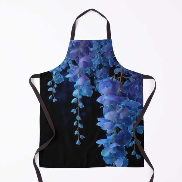Item preview, Glowing Blue Wisteria Hanging Flowers Dark Aesthetic Art designed and sold by LYAN-STORE.