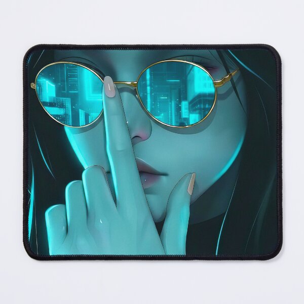 Item preview, Neon City Reflections Cyberpunk Girl designed and sold by abanoubnabil.