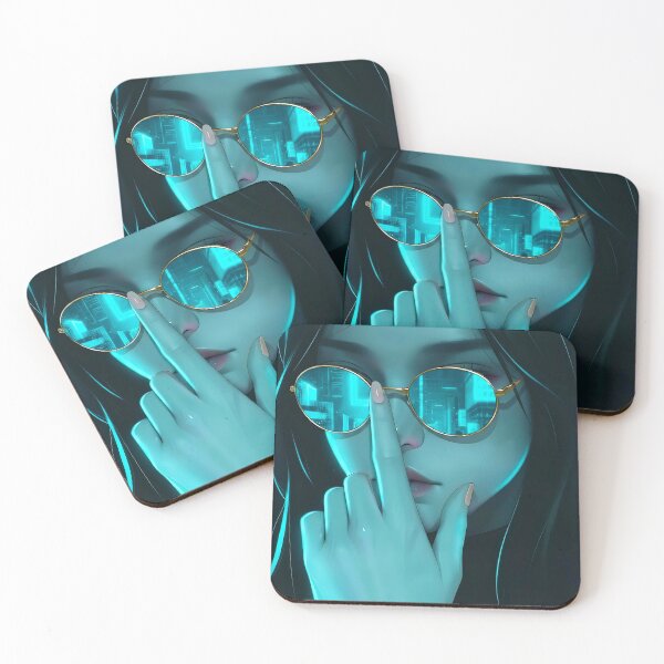 Item preview, Neon City Reflections Cyberpunk Girl designed and sold by abanoubnabil.