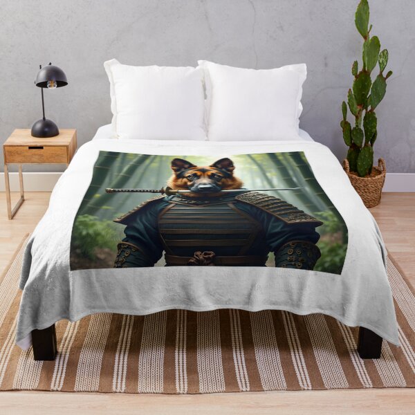 Item preview, BADASS SAMURAI GERMAN SHEPHERD DOG PORTRAIT designed and sold by PawsStudioAU.