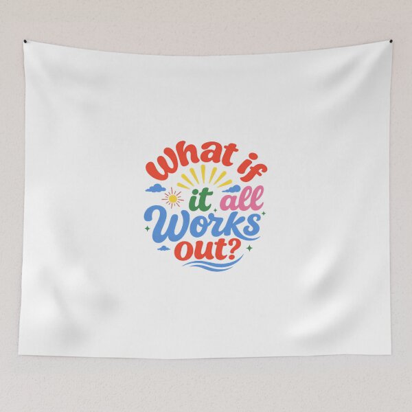 Item preview, What If It All Works Out? Optimist Positive Thinking Motivational Quote designed and sold by Star3NowForMe.