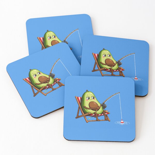Item preview, Lazy Avocado Chilling & Fishing – Funny Beach Cartoon designed and sold by YOFANTZ!.