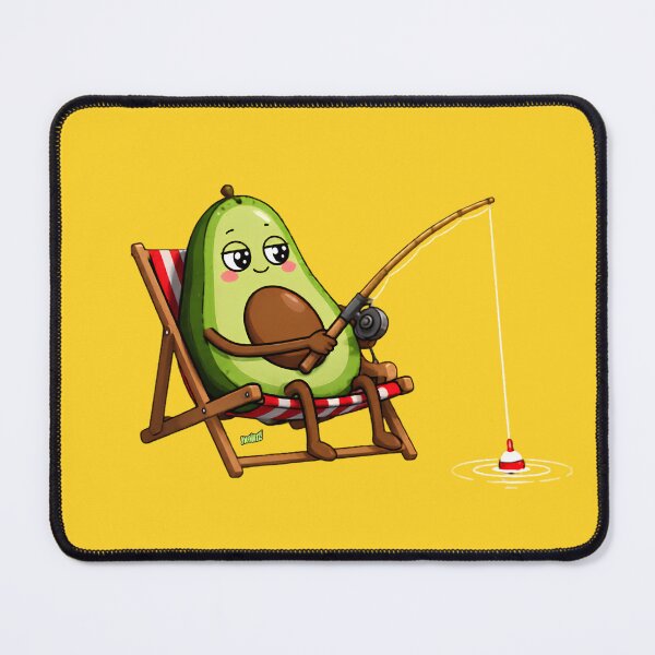 Item preview, Lazy Avocado Chilling & Fishing – Funny Beach Cartoon designed and sold by YOFANTZ!.