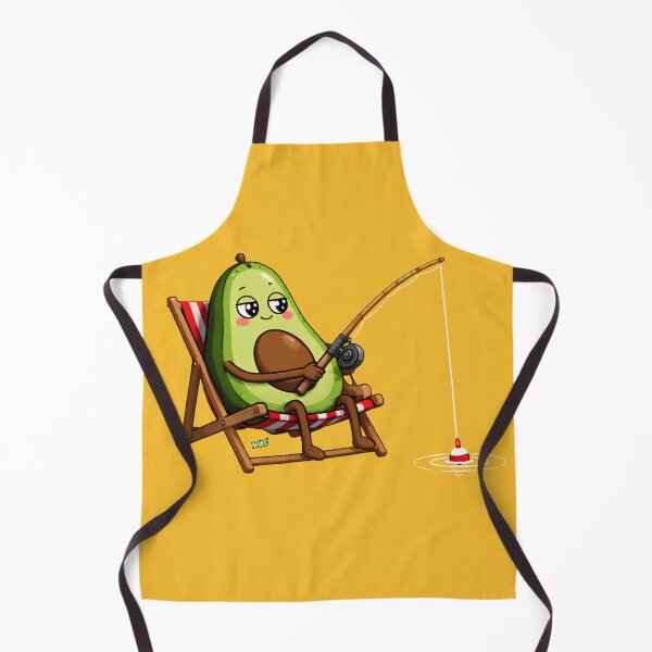 Item preview, Lazy Avocado Chilling & Fishing – Funny Beach Cartoon designed and sold by YOFANTZ!.