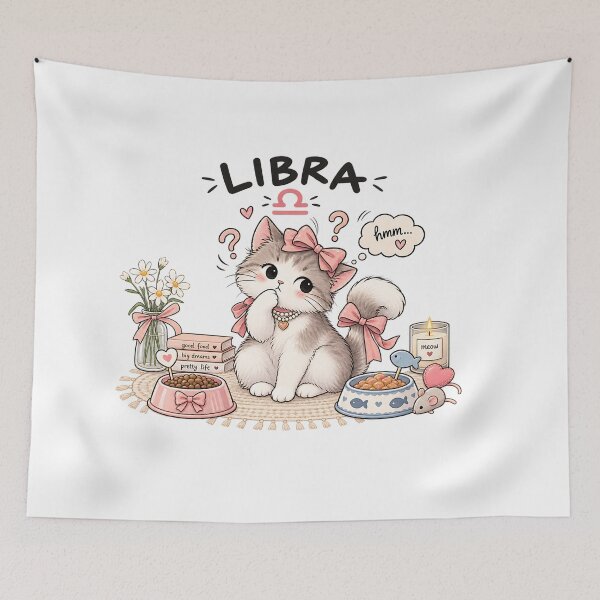 Item preview, Libra Cat – Pretty, Peaceful & Purrfect designed and sold by NucciCollective.