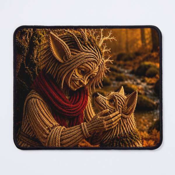 Item preview, Elf and Wolf Pup in the Autumn Forest designed and sold by JUTElCONIC.