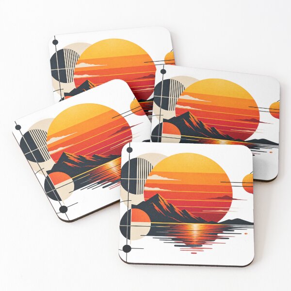 Item preview, Sunset Grid – Retro Geometric Minimalist Design designed and sold by VasiArtLab.