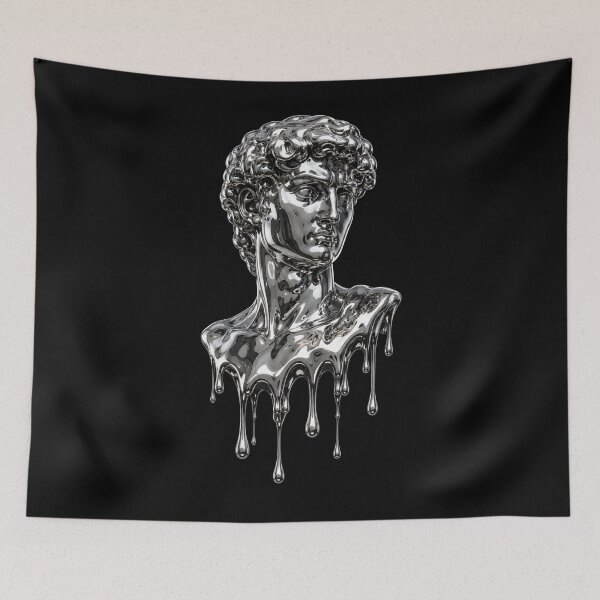 Item preview, Melting Statue David Metallic Vaporwave Art designed and sold by Bhinfy.