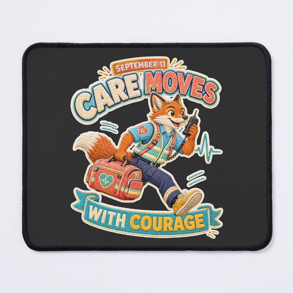 Item preview, September 11 Fox Paramedic – Care Moves With Courage Embroidery Design designed and sold by Jaani-T.