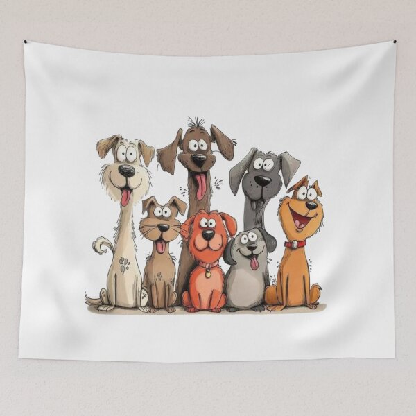 Item preview, Dogs / Happy Dogs / Old Pattern / USA / Black / Colorful / Creative T-shirt designed and sold by Creative T-shirts.