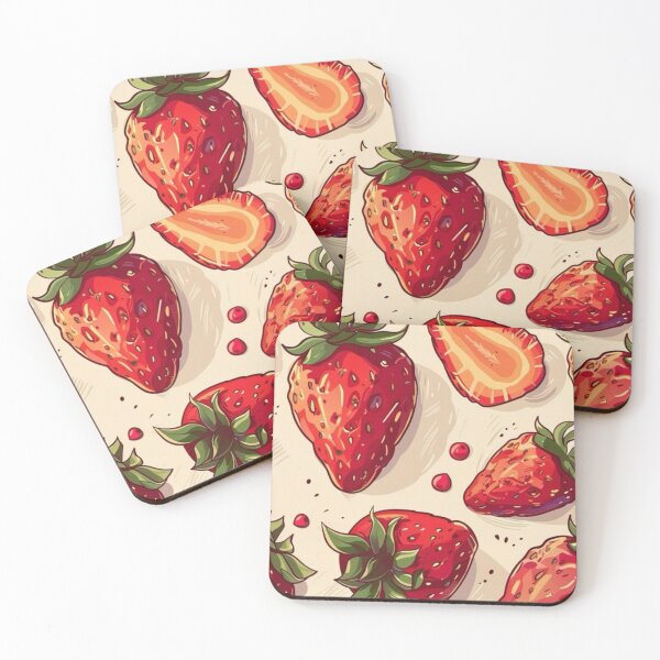 Item preview, Sweet Red Strawberry Pattern Hand Drawn Juicy Fruit Illustration designed and sold by LYAN-STORE.