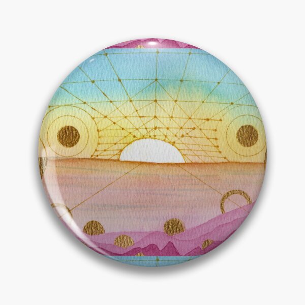 Item preview, The Architecture of Dawn, Pink Blue and Gold Abstract Watercolour designed and sold by ArithraStudio.