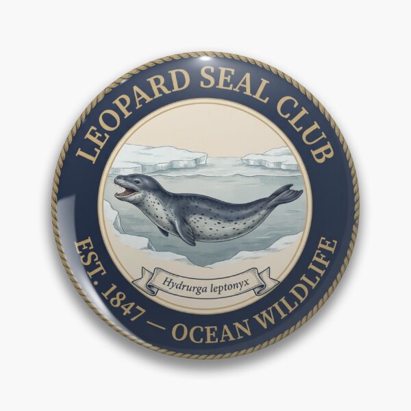 Item preview, Leopard Seal Club Vintage Badge Ocean Wildlife designed and sold by CalmCapy Co.