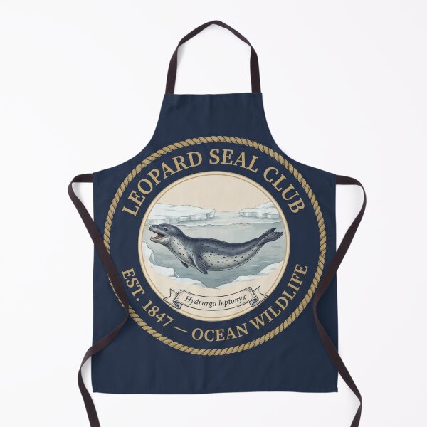 Item preview, Leopard Seal Club Vintage Badge Ocean Wildlife designed and sold by CalmCapy Co.