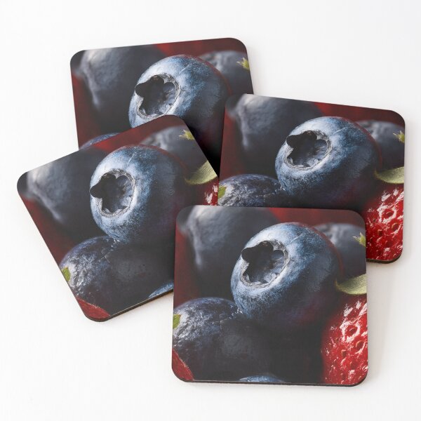 Item preview, Juicy Blueberry Strawberry Macro Fresh Summer Fruit Photography Art designed and sold by EL-Lebedenko.