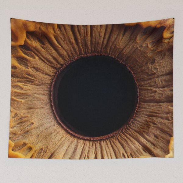 Item preview, Brown Amber Eye Iris Macro Abstract Human Eye Photography designed and sold by LYAN-STORE.