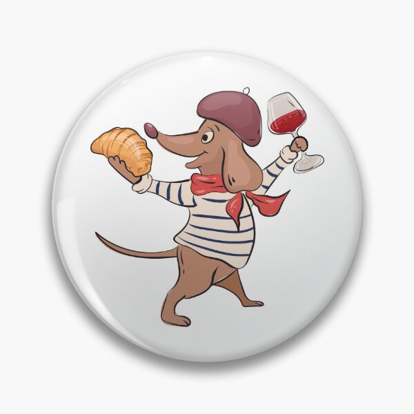 Item preview, French Dachshund dog with croissant designed and sold by Deepness2023.