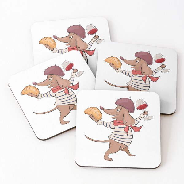 Item preview, French Dachshund dog with croissant designed and sold by Deepness2023.