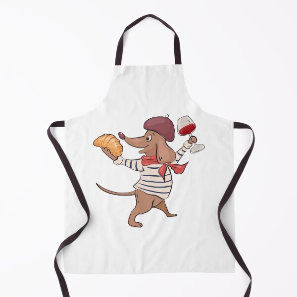 Item preview, French Dachshund dog with croissant designed and sold by Deepness2023.