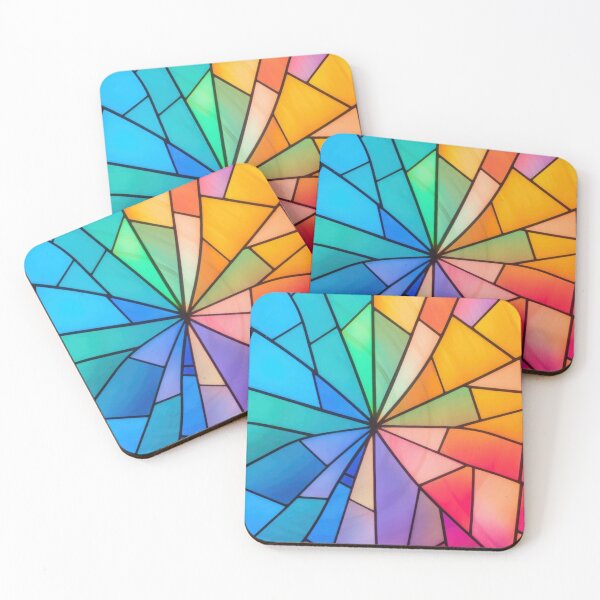 Item preview, Rainbow Stained Glass Window Abstract Colorful Mosaic Art designed and sold by LYAN-STORE.