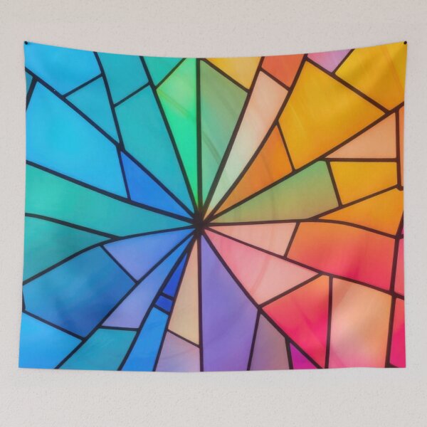 Item preview, Rainbow Stained Glass Window Abstract Colorful Mosaic Art designed and sold by LYAN-STORE.