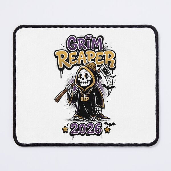 Item preview, Grim Reaper 2026 Gold Chain Streetwear Halloween Design Tee designed and sold by DarylWelsh2024.