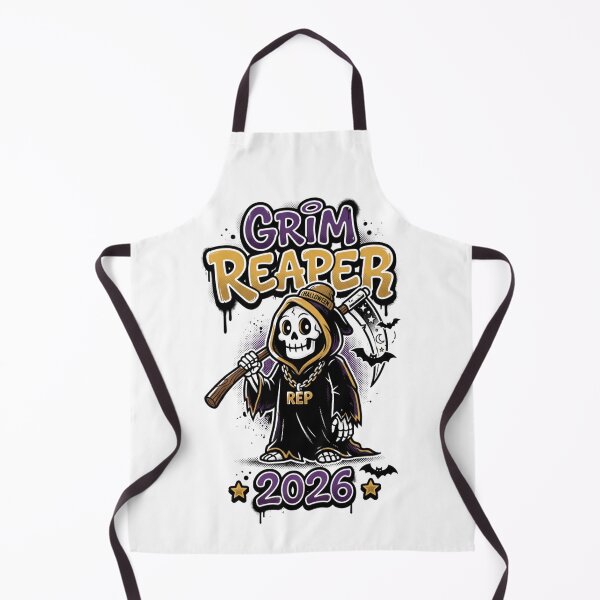 Item preview, Grim Reaper 2026 Gold Chain Streetwear Halloween Design Tee designed and sold by DarylWelsh2024.