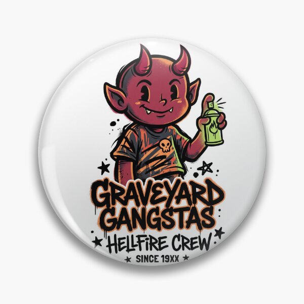 Item preview, Graveyard Gangstas Hellfire Crew Little Demon Graffiti Design Tee designed and sold by DarylWelsh2024.