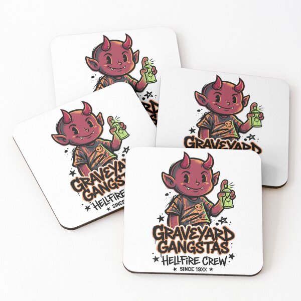 Item preview, Graveyard Gangstas Hellfire Crew Little Demon Graffiti Design Tee designed and sold by DarylWelsh2024.