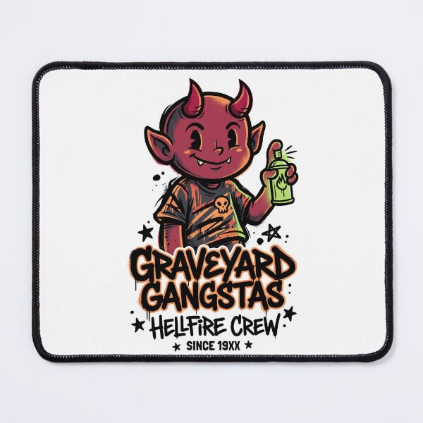 Item preview, Graveyard Gangstas Hellfire Crew Little Demon Graffiti Design Tee designed and sold by DarylWelsh2024.