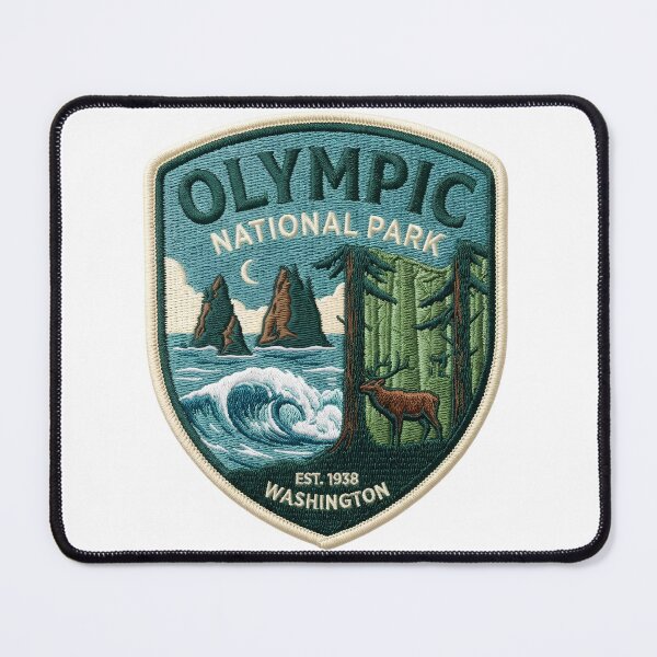 Item preview, Olympic National Park Washington Coastal Elk Embroidered Patch designed and sold by LittleArij.