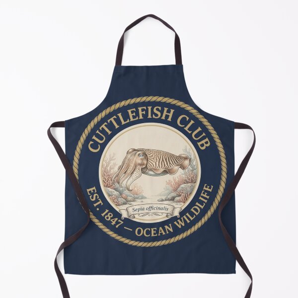 Item preview, Cuttlefish Club Vintage Badge Ocean Wildlife Art designed and sold by CalmCapy Co.