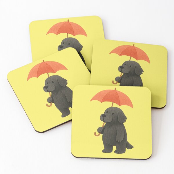 Item preview, Black Labrador Dog with Umbrella Rain Outfit designed and sold by Mauswohn.