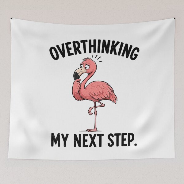 Item preview, Overthinking My Next Step Funny Flamingo T-Shirt | Everyday Chaos Club designed and sold by Kiinaaa.