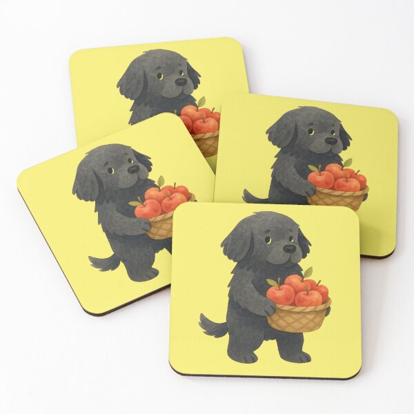 Item preview, Sweet Black Labrador with apple basket, autumn harvest designed and sold by Mauswohn.